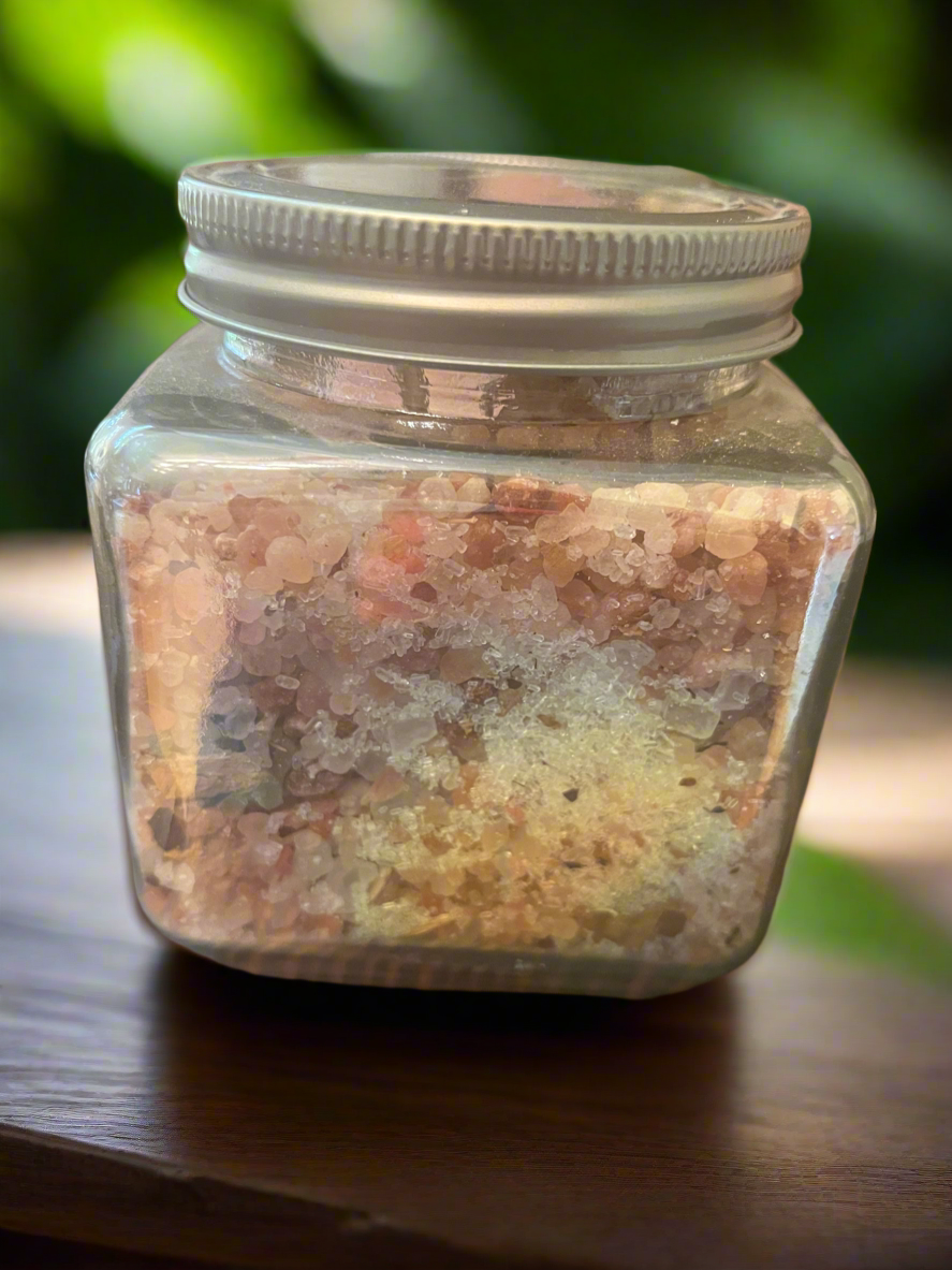 Bath Salts-Infused with dried flowers and made with all natural ingredients
