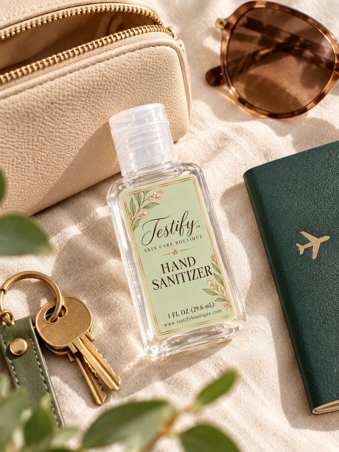 Sanitizer with travel essentials