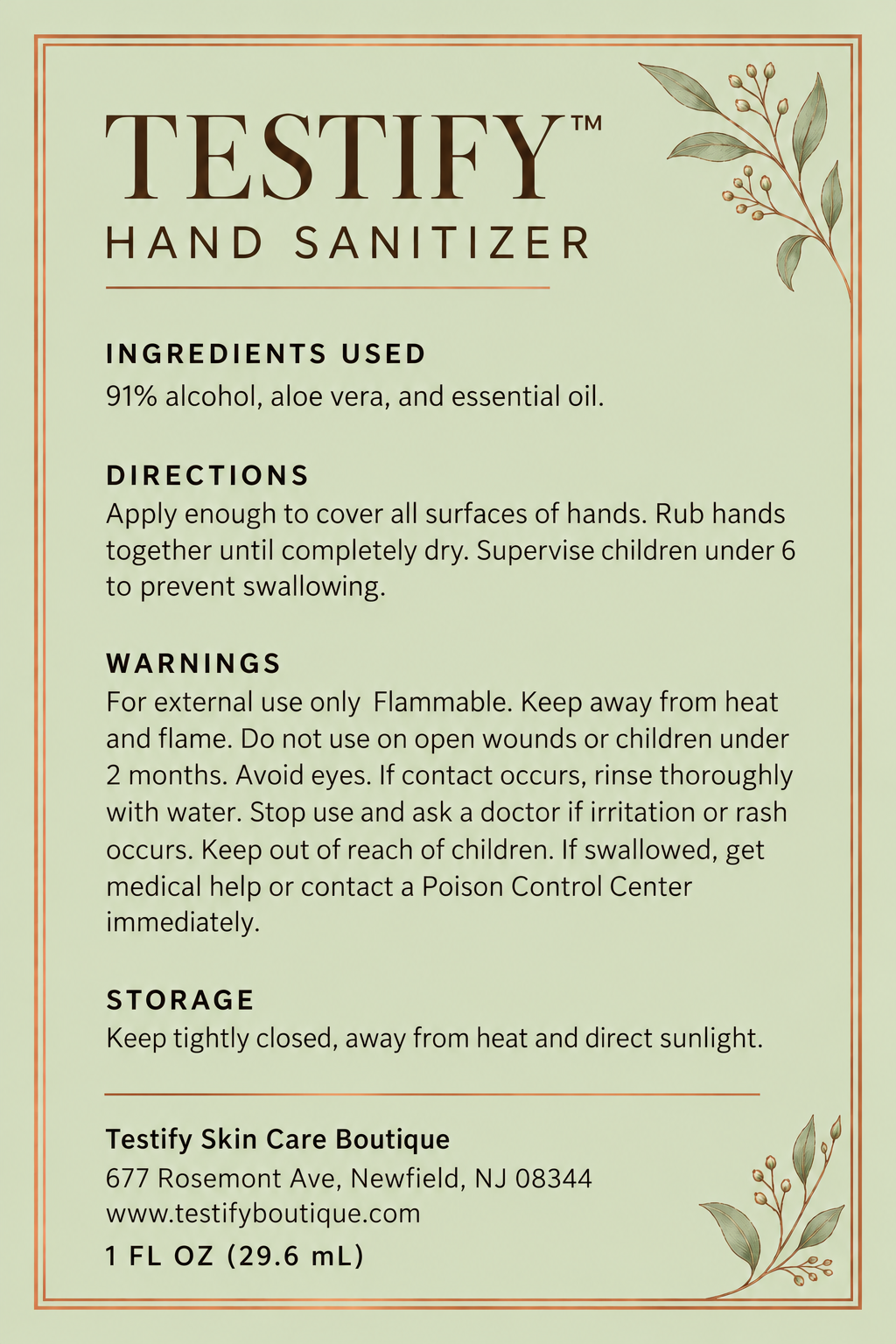 Back label artwork